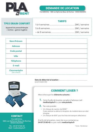 Location Tp03 Pressotherapie Pla Medical