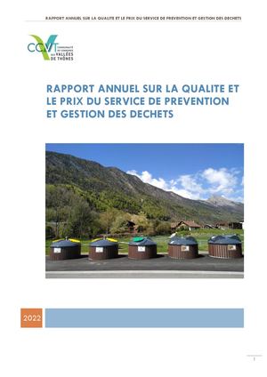 Rapport Annuel Prevention Et Gestion Des Déchets 2022