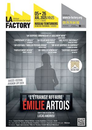 Plaquette Diffusion L'Etrange Affaire Emilie Artois