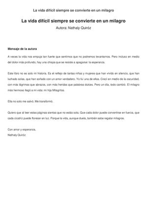 La Vida Dificil Siempre Se Convierte En Un Milagro