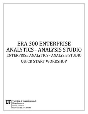 Analysis Studio Quick Start Guide