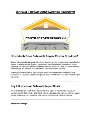 How Much Does Sidewalk Repair Cost In Brooklyn