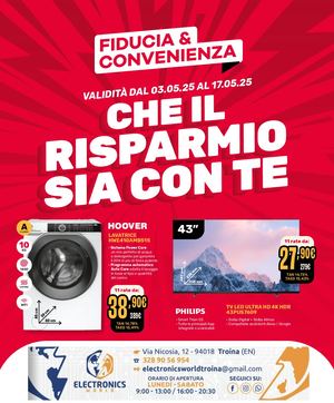Volantino Fiducia & Convenienza Maggio Electronics World