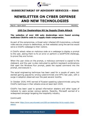 IADB - Newsletter on Cyberdefense - 2025 - 03 - March - April