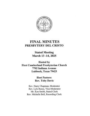 Presbytery Del Cristo March 2025 Stated Minutes