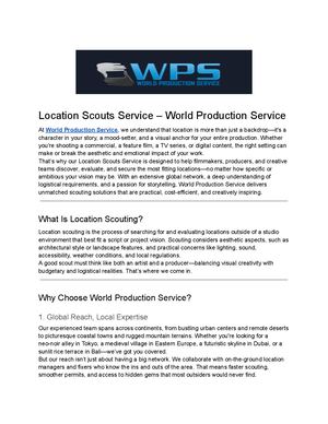 Location Scouts Service