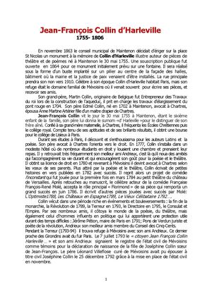 Jean-François Collin D'harleville 1755 1806
