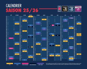 Calendrier LNR 2025 2026