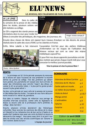 Journal Paul Eluard, Port De Bouc, N°5, Avril 2025