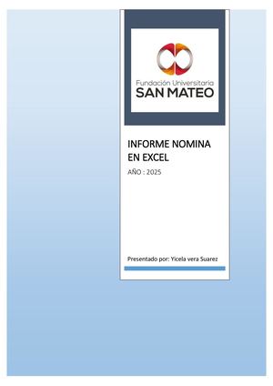 Informe Nomina En Excel Año 2025