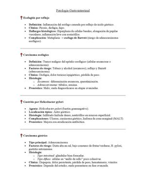 Patología Gastrointestinal Notas De Apoyo