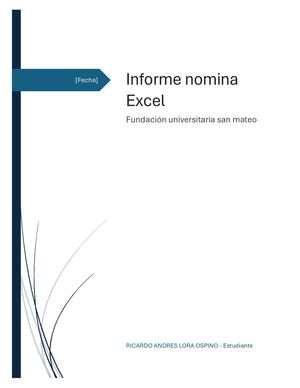 Informe Nomina Excel Unidad De Cierre