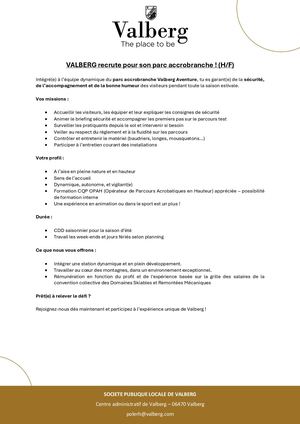 Valberg Offre Emploi Spl Accrobranche