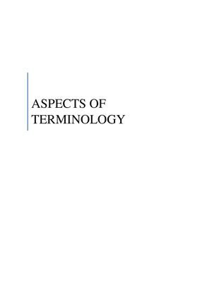 Aspects Of Terminology Pdf