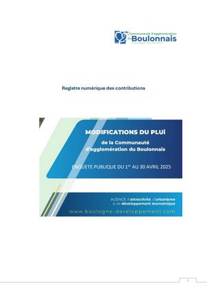 Enquête PLUi CAB Modification avril 2025 - registre