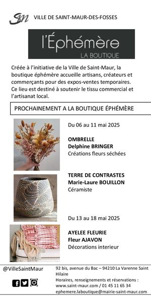 Programme Boutique Éphémère Mai 2025