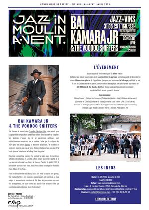 Communiqué De Presse Jazz In Moulin à Vent, Avril 2025