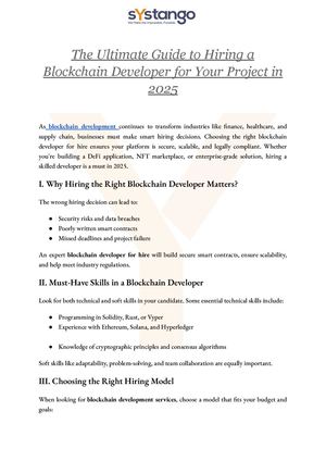 The Ultimate Guide To Hiring A Blockchain Developer For Your Project In 2025 Docx