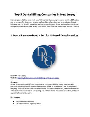 Top 5 Dental Billing Experts in New Jersey