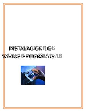 Instalación de programas varios (office, photoshop, corel, AutoCAD,etc)