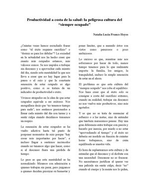 Artículo De Opinión