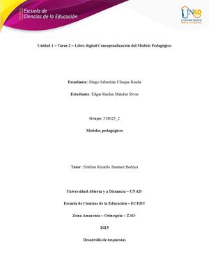Unidad 1 – Tarea 2 – Libro Digital Conceptualización Del Modelo Pedagógico