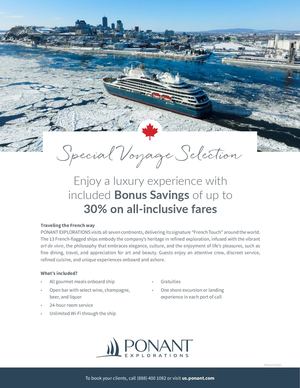 PONANT EXPLORATIONS + Canadian Residents Flyer B2B