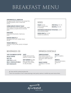 Breakfast Menu