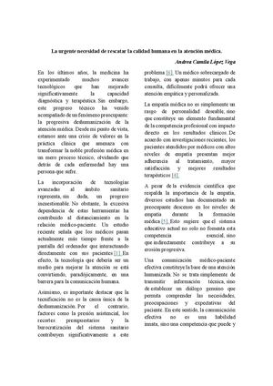 La Urgente Necesidad De Rescatar La Calidad Humana En La Atención Médica