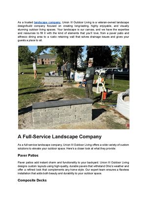 Union III Outdoor Living - Premier Landscape Company in Marysville, OH