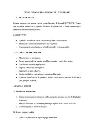 Guía para realizar un herbario