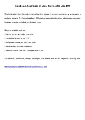 Estudios Iluminacion Electricistas Leon