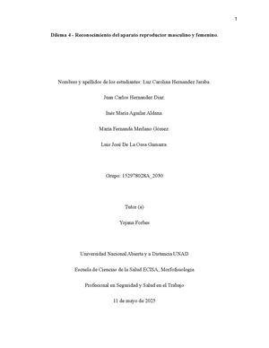 Tarea4 Reconocimiento Del Aparato Reproductor Masculino Y Femenino