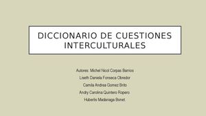 Diccionario De Cuestiones Interculturales