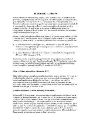 El Derecho Marítimo
