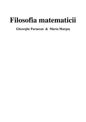 Filosofia Matematicii