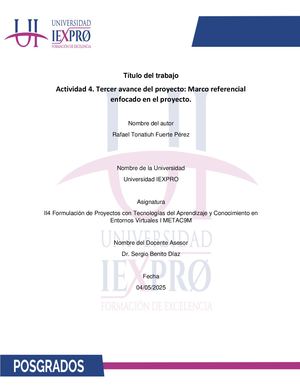 Actividad 4 Tercer Avance Del Proyecto Marco Referencial