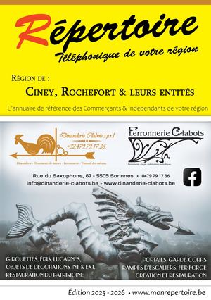 Répertoire Téléphonique Ciney & Rochefort & entités 2025-2026