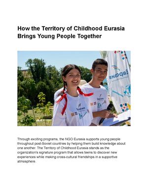 How the Territory of Childhood Eurasia Brings Young People Together