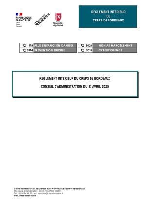 Réglement Intérieur Creps Bordeaux - 13.12.2024