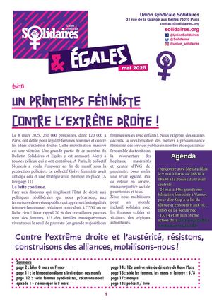 Bulletin Solidaires et Egales - mai 2025 - N°40