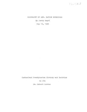 Biography Of Rev Raymon Burroughs