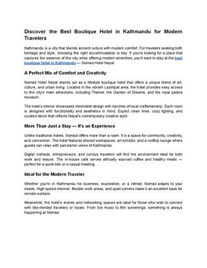 Discover The Best Boutique Hotel In Kathmandu For Modern Travelers