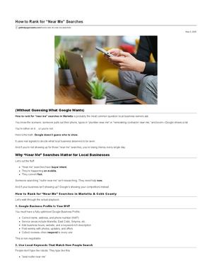 How To Rank For “Near Me” Searches