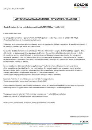 Lettre Circulaire Application Juillet 2025 Soldis Mai2025