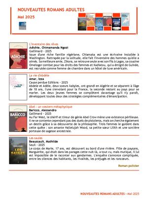 Nouveautés romans mai 2025