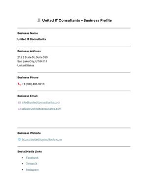 United It Consultants – Business Profile