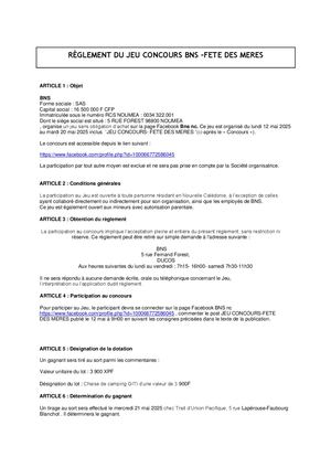 Jeu BNS Concours Fete Des Meres