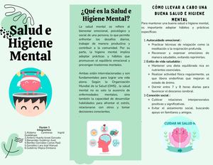 Folleto Tríptico Psicología Salud  e Higiene Mental