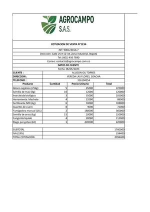 Cotizacion Agrocampo